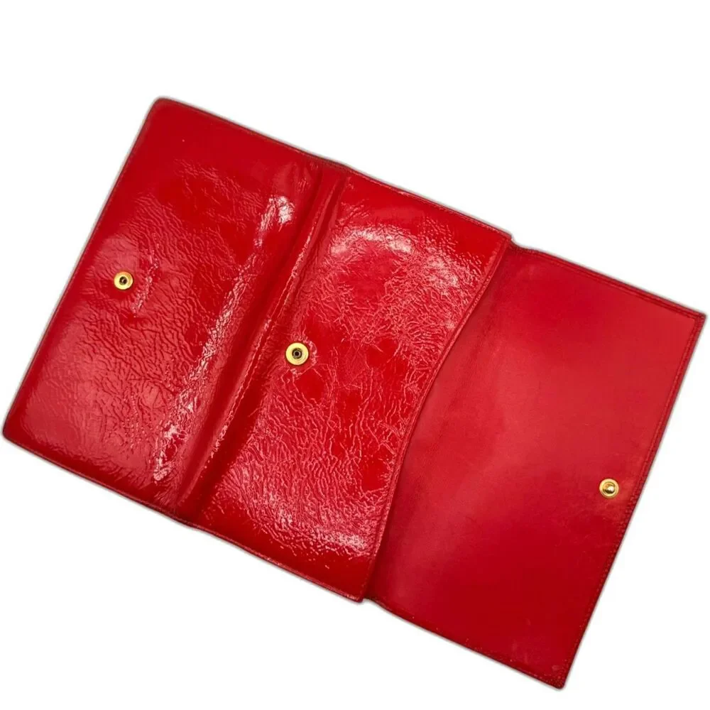 Yves Saint Laurent YSL Belle de Jour Red Patent Wallet WOC Vintage Authentic